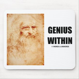 Genius Within (Leonardo da Vinci Self-Portrait) Mouse Pad