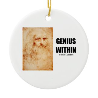 Genius Within (Leonardo da Vinci Self-Portrait) Christmas Ornaments