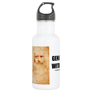 Genius Within (Leonardo da Vinci Self-Portrait) 18oz Water Bottle