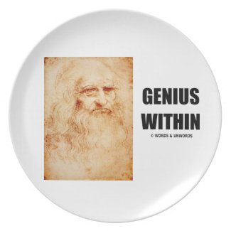 Genius Within (Leonardo da Vinci Self-Portrait) Party Plate