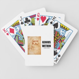 Genius Within (Leonardo da Vinci Self-Portrait) Poker Cards
