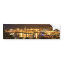 Genova and the port at evening bumper sticker