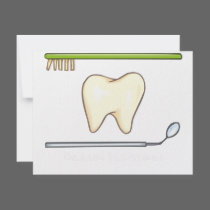 Gentle Dental- tooth mirror brush invitations by reallyhotdesigns Gentle Dental- tooth mirror brush invitations