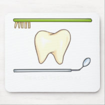 Gentle Dental- tooth mirror brush mousepads by reallyhotdesigns Gentle Dental- tooth mirror brush mousepads