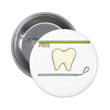 Gentle Dental- tooth mirror brush Pinback Buttons