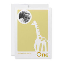 Gentle Growing Giraffe invitations by AdoptTees Gentle Growing Giraffe invitations
