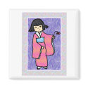 Gentle Kimi in a Kimono Holding a Flower Magnet by TheBluePlanet Gentle Kimi in a Kimono Holding a Flower Magnet