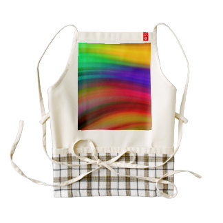 Gentle Rainbow Waves Abstract Zazzle HEART Apron