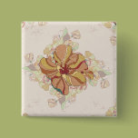 Gentle warn brown and cream flowers buttons