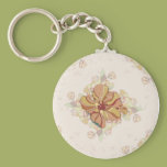 Gentle warn brown and cream flowers key chains