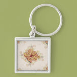 Gentle warn brown and cream flowers key chains