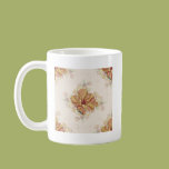 Gentle warn brown and cream flowers mugs