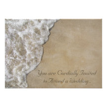 Gentle Wave on Beach Wedding Invitation
