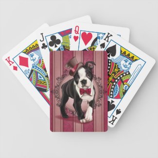 Gentleman Boston Terrier Poker Cards