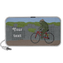 Gentleman Frog on a Bicycle Doodle Speaker