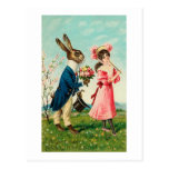Gentleman Rabbit Courting Lady at Easter postcards