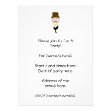 Gentleman with Mustache and Top Hat. Invitation