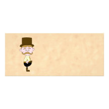 Gentleman with Top Hat and Mustache. Custom Invites