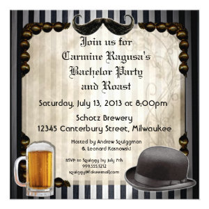 Gentleman's Bachelor Party Invitations, Version 7