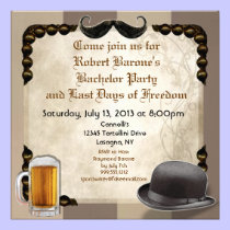 Gentleman's Bachelor Party Invitations, Version 8 invitations