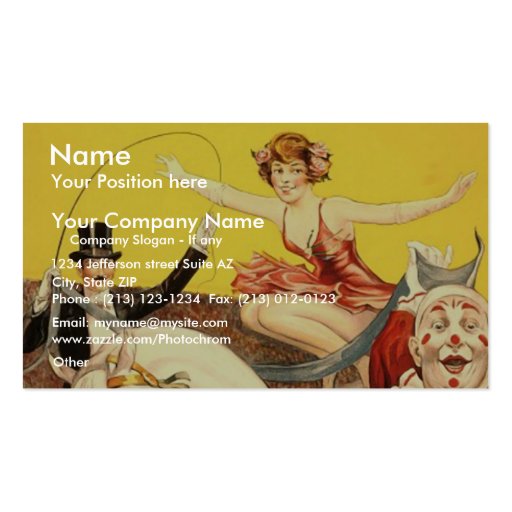 Gentry Bros. circus Miss Louise Hilton Business Card
