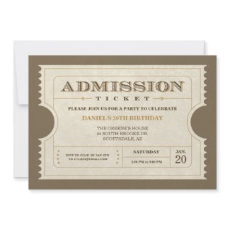 Free Ticket Templates on Genuine Admission Ticket Invitations Invitation