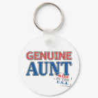 Genuine Aunt Round Keychain