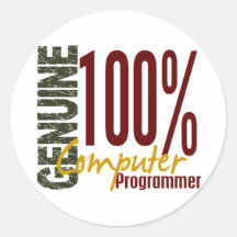 Genuine Computer Programmer Round Stickers