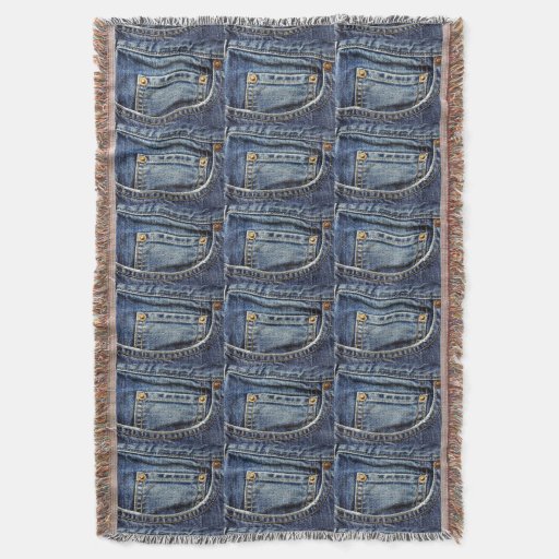Genuine Denim Blue Jeans Pocket Throw Blanket Zazzle