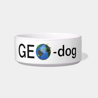 Geo Dog Earth Geocaching Dog Custom Pet Bowl