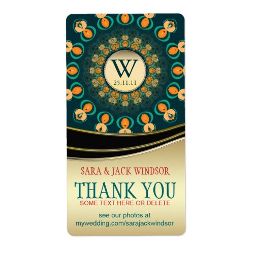 Geo Gems Monogram Thank You Sticker Labels label