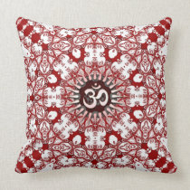 Geo-Lace Mandala White Red OM Cushion / Pillow pillows