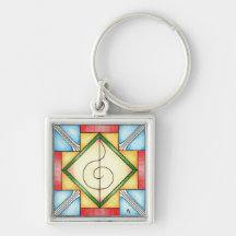 Geo Music Keychains