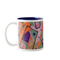 Geo-Organic Pool, Abstract Art Mug by RLMdesignes Geo-Organic Pool, Abstract Art Mug