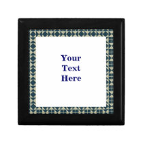 Geo-Plaid Blue Tile Gift Box
