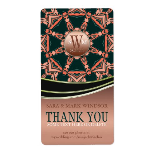 Geo Star Monogram Thank You Sticker Labels label