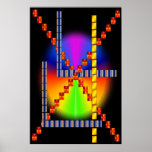 Geo Steps Stairways Black posters