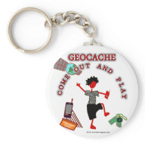 Geocache Come Out And Play Key Chain