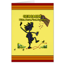 Geocache Hide Hunt Find III Greeting Card