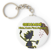 Geocache Hide Hunt Find III Keychain