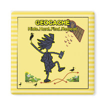 Geocache Hide Hunt Find III Fridge Magnet