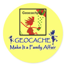 Geocache - Make It a Family Affair Round Stickers