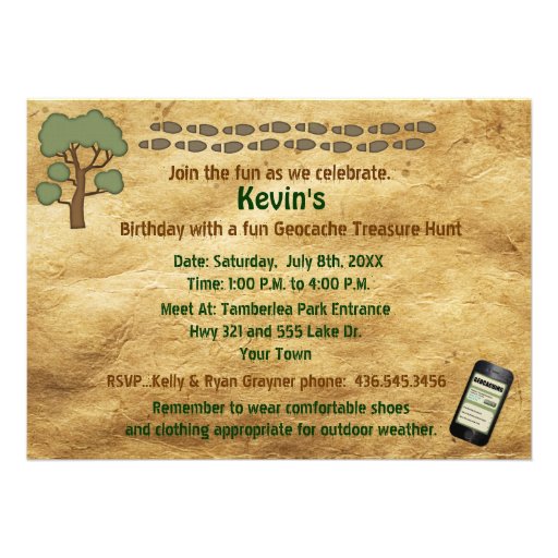 Geocache Party Invitation - Customize