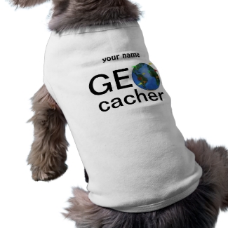 Geocacher Earth Geocaching Custom Name Doggie Tee