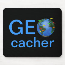 Geocacher Earth with Flags Geocaching Mouse Mat Mouse Pad