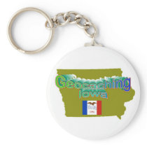 Geocaching Iowa Keychain