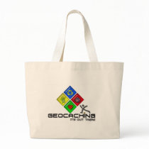 Geocaching Logo Stickman Beach Bag