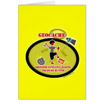 Geocaching  Obsessed Satellite Greeting Card