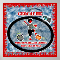 Geocaching  Obsessed Satellite Poster