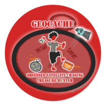 Geocaching  Obsessed Satellite Sticker